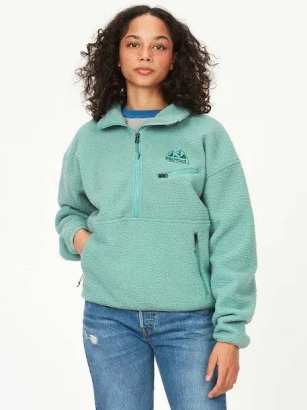 MARMOT 94 E.C.O. Recycled Fleece Women’s Med Blue Agave (Teal Green) Lightweight